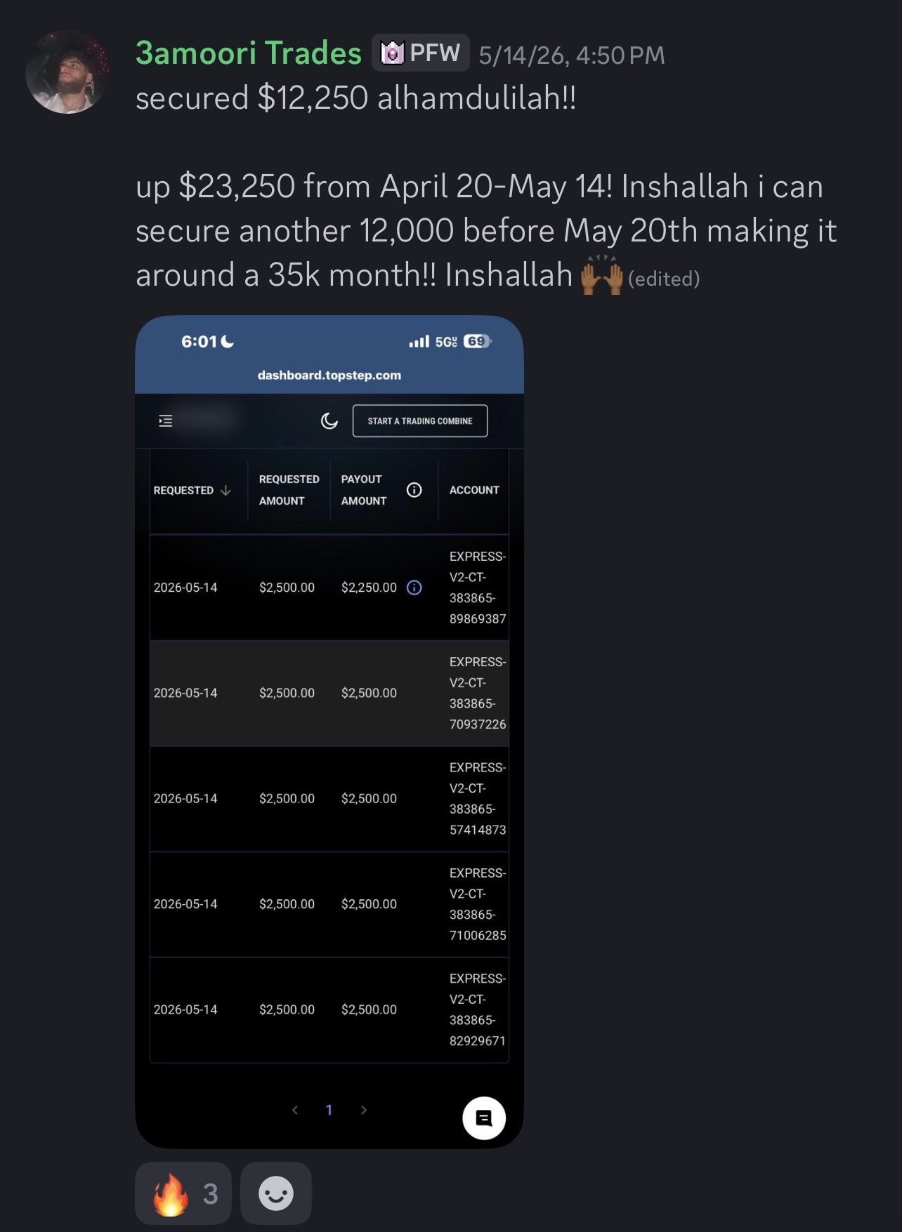 Student trading result 10