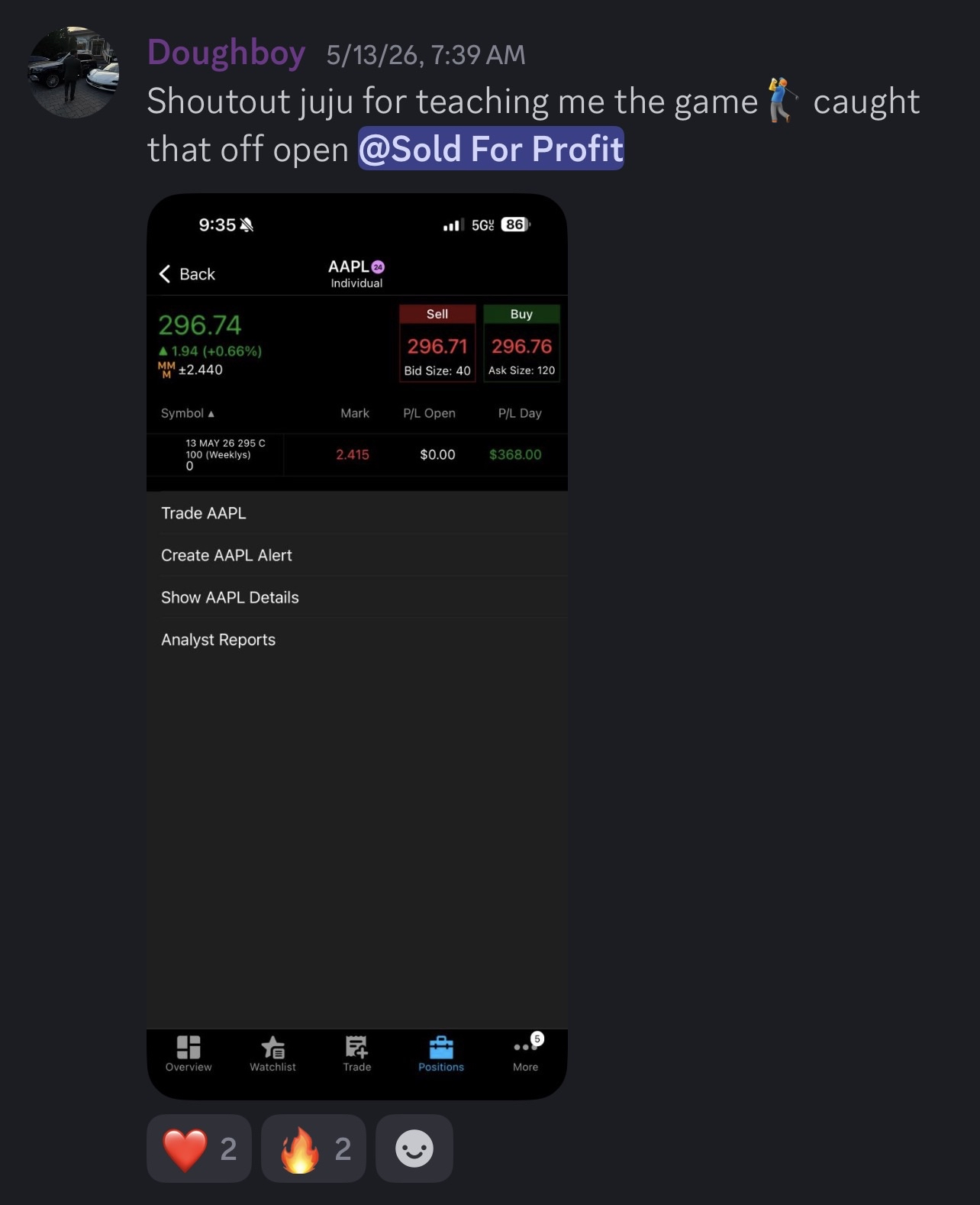 Student trading result 11